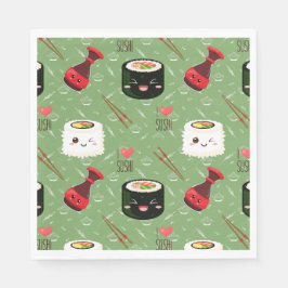 Kawaii Sushi Pattern Servet