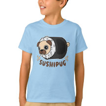 Kawaii Sushi Pug Mashup Grappige Hondenliefhebber 