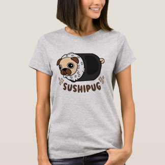 Kawaii Sushi Pug Mashup Grappige Hondenliefhebber T-shirt