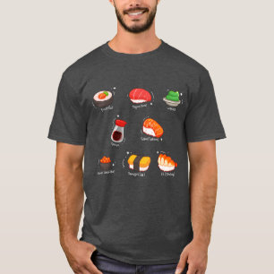 Kawaii Sushi Rol Wasabi Maguro Japans Eten fami T-shirt