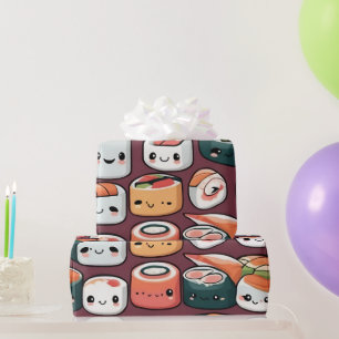 Kawaii sushi rollen, sushi patroon cadeaupapier