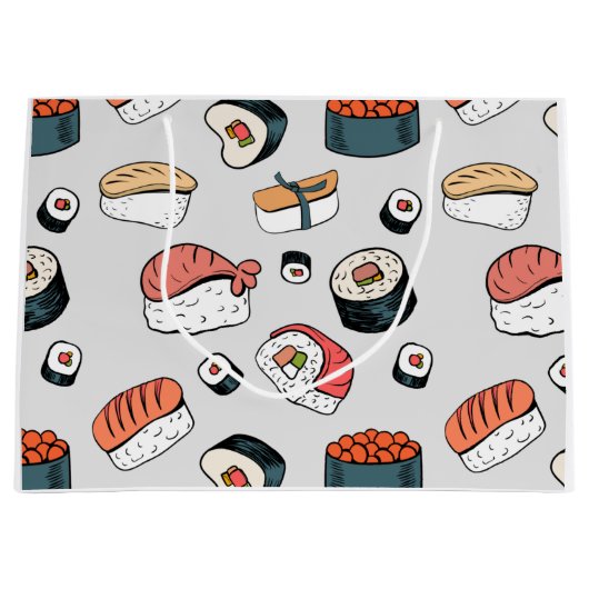 kawaii sushi rolls Gift Bag Groot Cadeauzakje (Voorkant)