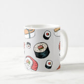 Kawaii Sushi Rolls Pattern Koffiemok (Voorkant rechts)