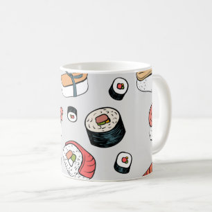 Kawaii Sushi Rolls Pattern Koffiemok