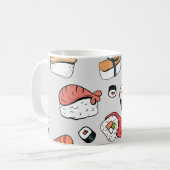 Kawaii Sushi Rolls Pattern Koffiemok (Voorkant links)