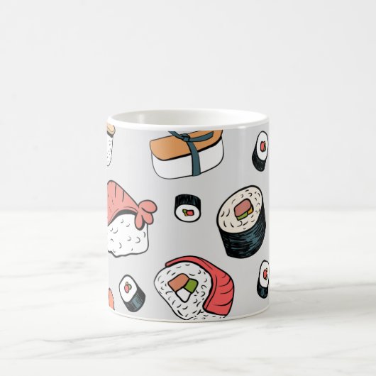 Kawaii Sushi Rolls Pattern Koffiemok (Center)