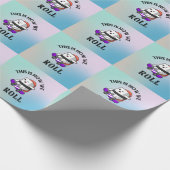 Kawaii Sushi skateboarden Cadeaupapier (Hoek)