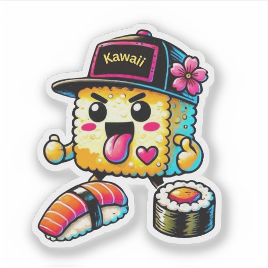 Kawaii Sushi Sticker (Voorkant)
