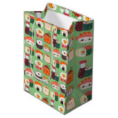 Kawaii sushi thema geschenk medium geschenk tas medium cadeauzakje (Voorkant Gekanteld)