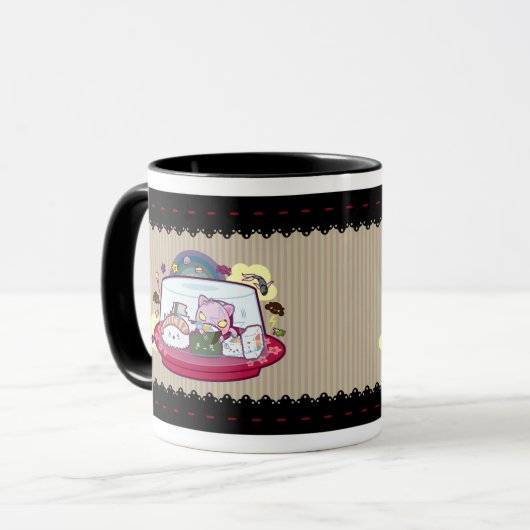 Kawaii Sushi werd aangevallen! Mok (Voorkant links)