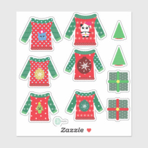 Kawaii Sweats Ugly de Noël Autocollants pour Plann