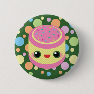 Kawaii Sweet Custard Cake op Mod Bubble Stippen Ronde Button 5,7 Cm