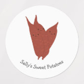 Kawaii Sweet Potatoes label met  naam (Design 2)