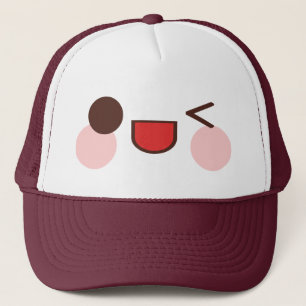 Kawaii Sweet Winky Face Happy Eyes Smile Friend Trucker Pet