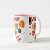 "Kawaii Sweets Snip in zoetheid en schattigheid Tweekleurige Koffiemok (Voorkant rechts)