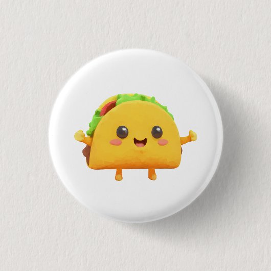 Kawaii Taco Ronde Button 3,2 Cm (Voorkant)