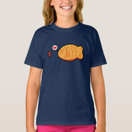 Kawaii Taiyaki Japans visvormig T-shirt met Cake