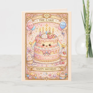 Kawaii Tarot Verjaardag “De Cake” Pastelkleurig cu Kaart