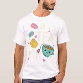Kawaii Tea Cookie Macarons Tea Time TShirt (Voorkant)