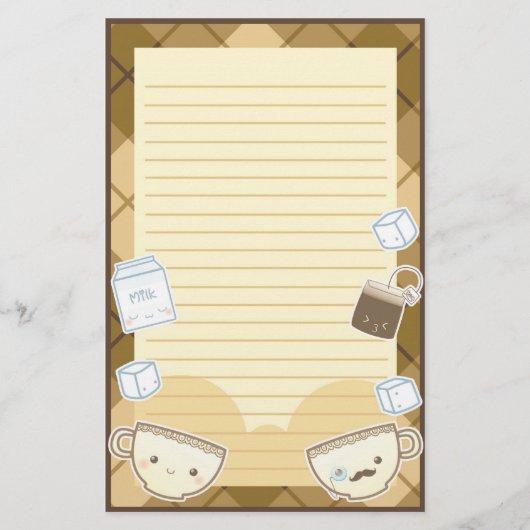Kawaii Tea Time Briefpapier (Voorkant)