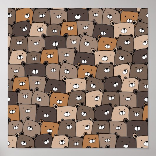 Kawaii teddy Bears Poster (Voorkant)