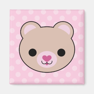 Kawaii Teddybeer Roze Polka stippen Magneet