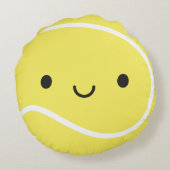 Kawaii Tennisbal Rond Kussen (Achterkant)