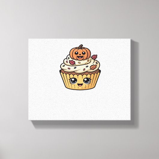 kawaii Thanksgiving cupcake Classic T-Shirt Canvas Afdruk (Voorkant)