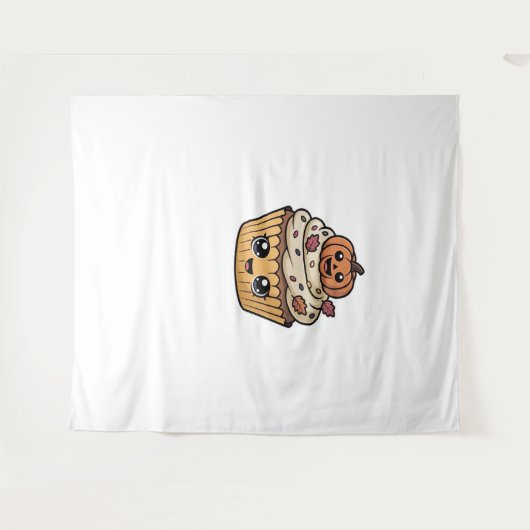 kawaii Thanksgiving cupcake Classic T-Shirt Wandkleed (Voorkant (horizontaal))