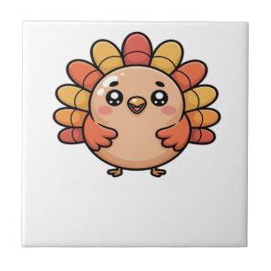 kawaii thanksgiving kalkoen Klassiek T-shirt Tegeltje