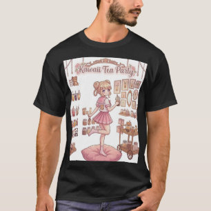 Kawaii Thee Feestje Roze Anime Meisje Esthetisch T-shirt