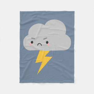 Kawaii Thunder & Lightning Cloud Fleece Deken