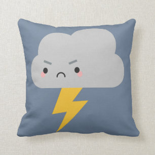 Kawaii Thunder & Lightning Cloud Omkeerbaar Kussen