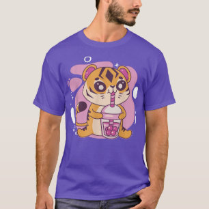 Kawaii Tiger Boba Tea Bubble Tea Anime Kawaii Neko T-shirt