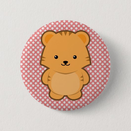 Kawaii Tiger Ronde Button 5,7 Cm (Voorkant)
