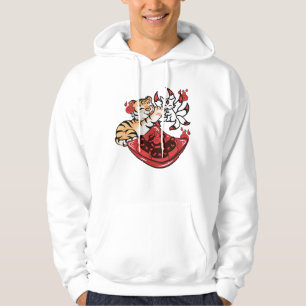 Kawaii Tijger en Kitsune Negenstaartige Vos Hoodie