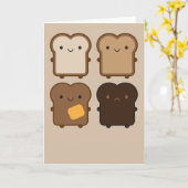 Kawaii Toast Kaart (Gele Bloem)