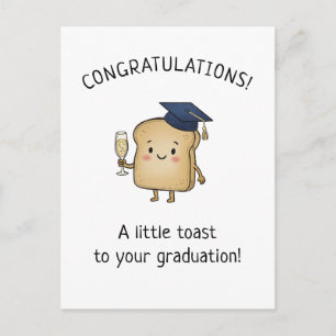 Kawaii Toast Punt Nieuwe Afgestudeerde Afstudeer G Feestdagenkaart