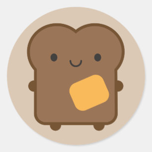 Kawaii Toast Ronde Sticker