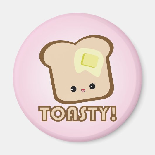 Kawaii Toasty ! Aimant de toast (Devant)