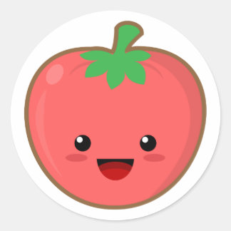 Kawaii Tomato Ronde Sticker