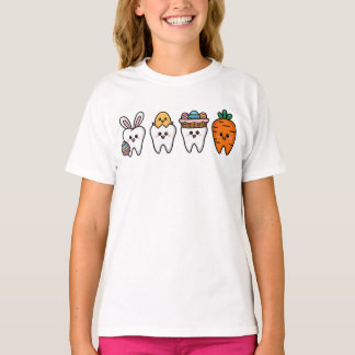 Kawaii Tooth Easter Art - Schattigee tandheelkundi T-shirt