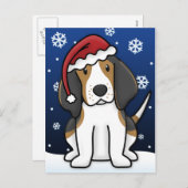 Kawaii Treeing Walker Coonhound Christmas Briefkaa Feestdagenkaart (Voorkant / Achterkant)
