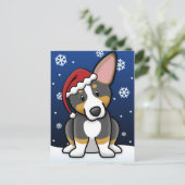 Kawaii Tri Pembroke Welsh Corgi Christmas Briefkaa Feestdagenkaart (Staand voorkant)