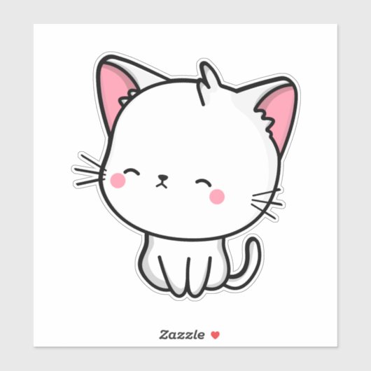 Kawaii Turkey Angora Cat Sticker (Vel)