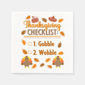 Kawaii Turkey Checklist Gobble Wobble Ugly Sweater Servet (Voorkant)