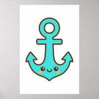 Kawaii Turquoise Anker – grillig en vrolijk