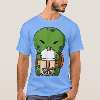 Kawaii Turtle Boba Milk Tea Bubble Tea Anime T-shirt