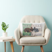 Kawaii Two Bunny Throw Pillow Cute Anemi Design Kussen (Stoel)