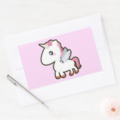 Kawaii Unicorn Rechthoekige Sticker (Envelop)